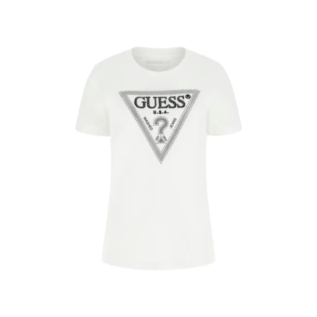 Guess Womens T-Shirt Guess Krystal Python Blanc Female S
