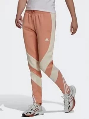 adidas Sportswear Colorblock Tracksuit Bottoms, Black/White Size M Women