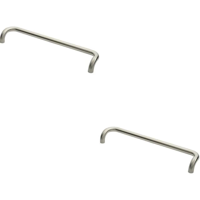 Loops 2x Cranked Pull Handle 630 x 30mm 600mm Fixing Centres Satin Stainless Steel Metallics unisex
