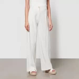 Aligne Hainault Pinstriped Linen-Blend Wide-Leg Trousers - EU 36/UK 8