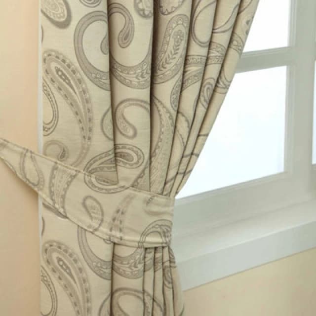 Homescapes Paisley Jacquard Curtain Tie Back Pair Cream