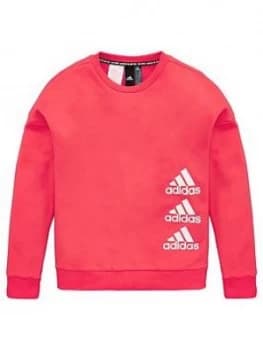 Adidas Girls Crew Sweatshirt - Pink