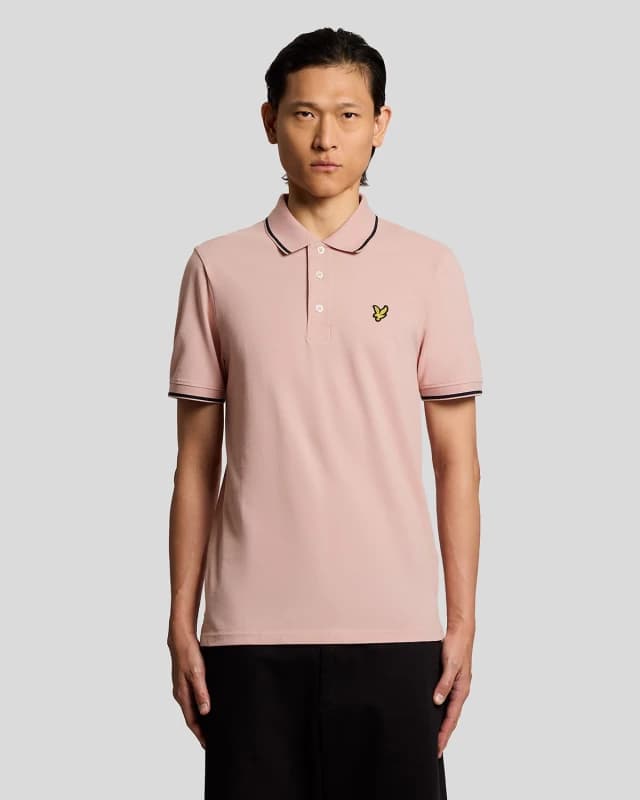 Lyle & Scott Lyle & Scott Tipped Polo Shirt -Pink Pink WV6XQ Male 2XL,L,M,S,XL