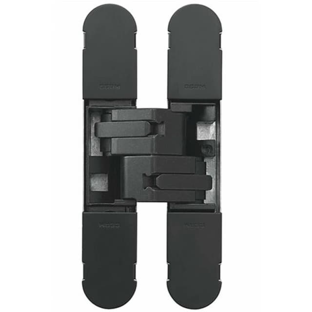 Loops 134 x 24mm Concealed Medium Duty Hinge Fits Unrebated Doors Matt Black Black