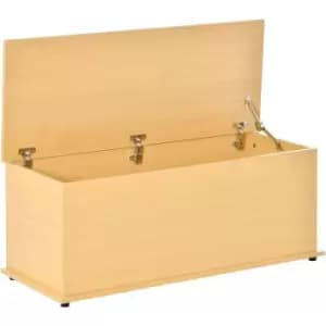 Chipboard Storage Box Chest Trunk Wooden Container with Lid - Burlywood - Homcom