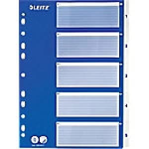 Leitz Numerical Dividers 1-5 A4 Blue 5 tabs universal polypropylene 1 to 5