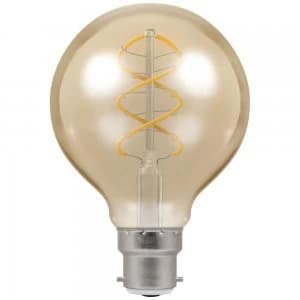 Crompton LED G80 BC B22 Spiral Filament Antique 6W Dimmable - Extra Warm White