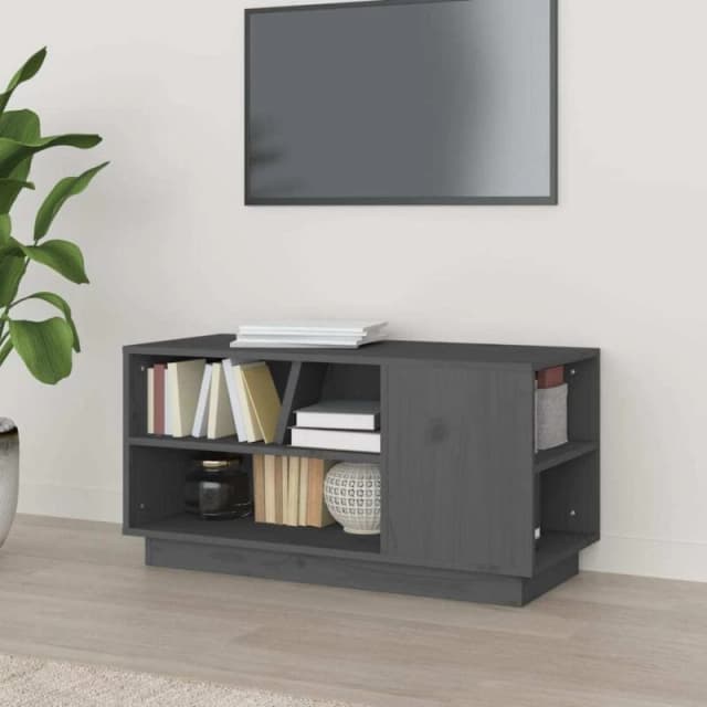 vidaXL TV Cabinet Grey 80x35x40.5cm Solid Wood Pine, Grey 814406