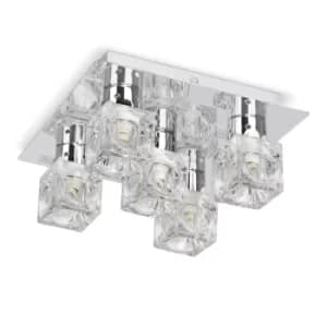 Ritz Ice Cube 5-Way Ceiling Fitting in Chrome