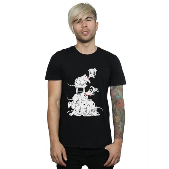 Disney Men 101 Dalmatians Chair T-Shirt in Black Size: Small Black S Male 5057736600399