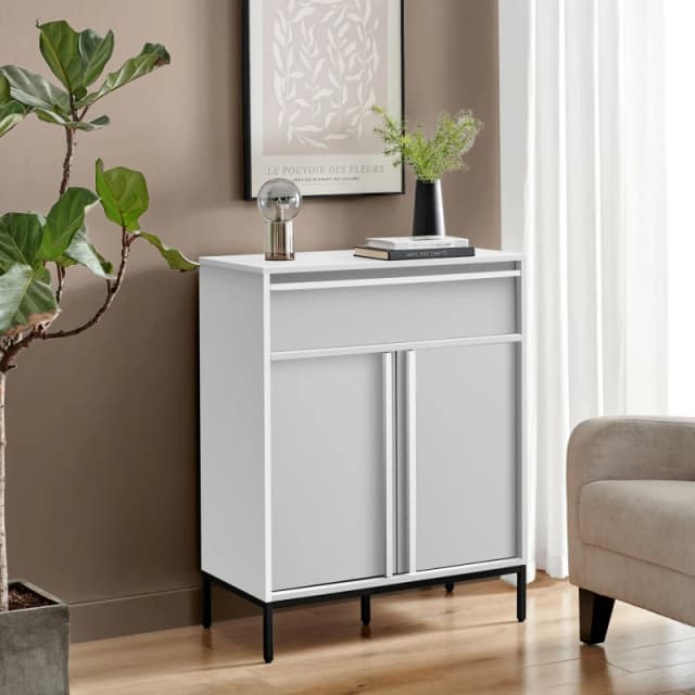 FurnitureboxUK FurnitureboxUK Svit Small Storage Sideboard in Off White Off White One Size Unisex 5060661188122
