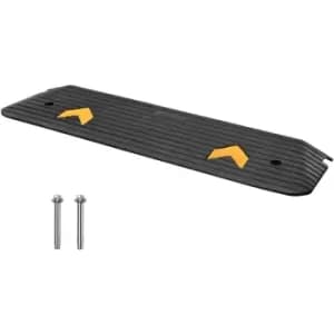 Upgraded Rubber Threshold Ramp, 1' Rise Wheelchair Ramp Doorway, Natural Curb Ramp Rated 33069 lbs Load Capacity, Non-Slip Textured Surface Rubber