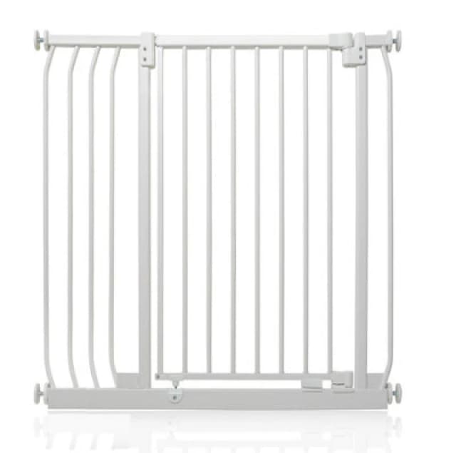 Safetots Extra Tall Elite Safety Gate, 89Cm - 98Cm, Matt White, Extra Tall 96.8Cm In Height, Pressure Fit Stair Gate
