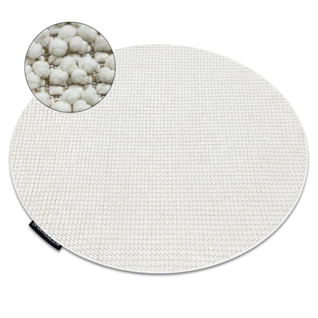 RugsX Casablanca Loop Rug in White Size: 133cm diameter White Unisex 133cm diameter
