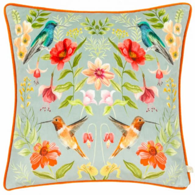 Wylder Wylder Nectar Garden Blossom Piped Velvet Polyester Filled Cushion Multi