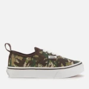 Vans Kid's Animal Camo Authentic Elastic Lace Trainers - Brown/True White - UK 10 Kids