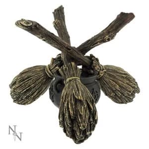 Broomstick Crystal Ball Holder