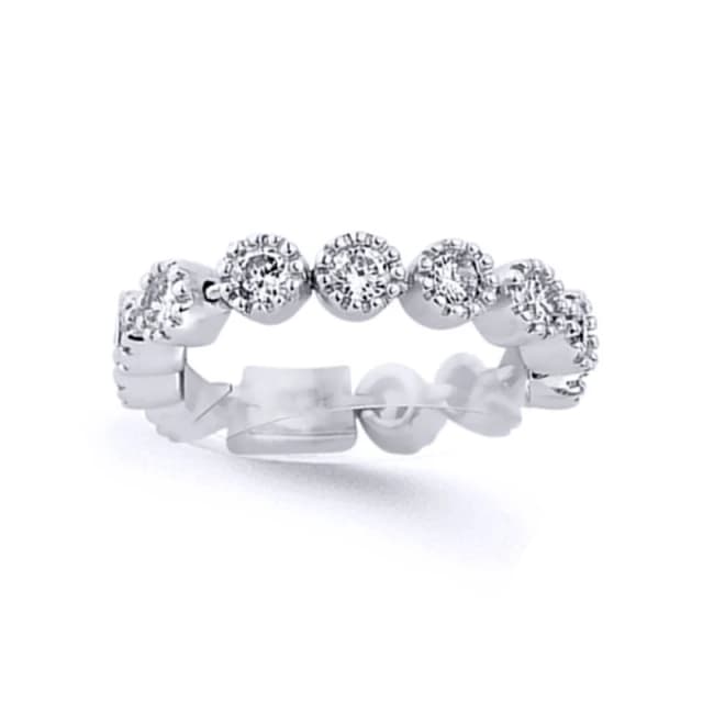 Jewelco London Sterling Silver CZ Flexible "Finger Bracelet" Eternity Ring - GVR632 Silver