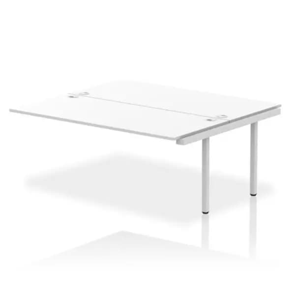 Impulse Bench Dynamic Impulse W1800 x D1600 x H750mm Back to Back Bench Desk 2 Person Extension Kit White Finish Silver Frame - IB00429 IB00429