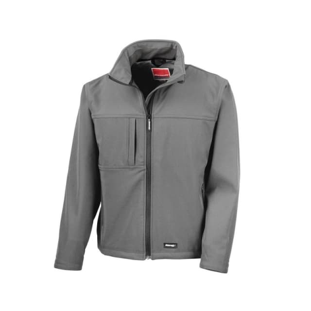 Result Result Men Classic Softshell Breathable Jacket in Grey Size: Small Grey S Male 5055747552010