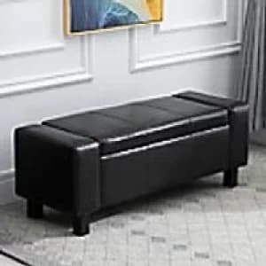 Homcom Ottoman Bench Storage Black