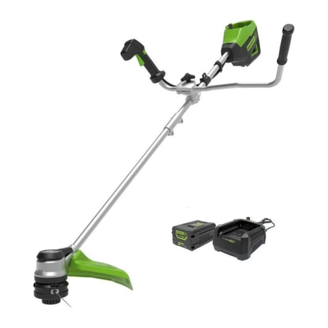 Greenworks 60V 40cm Brushless Bike Handle Brushcutter & Line Trimmer with 60V 4Ah Battery & Charger