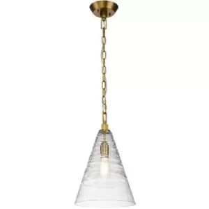 Quintiesse Feiss Elmore Dome Pendant Ceiling Light Burnished Brass