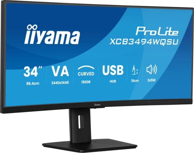iiyama ProLite XCB3494WQSU-B1 34" UWQHD 120Hz Curved Monitor - Black