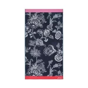 Joules Indienne Floral Bath Sheet, Navy