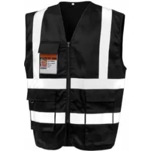 SAFE-GUARD by Result Unisex Adult Heavy Duty Security Vest (3XL) (Black) - Black