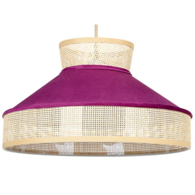 Beliani Pendant Lamp Batali Rattan Fuchsia Pink