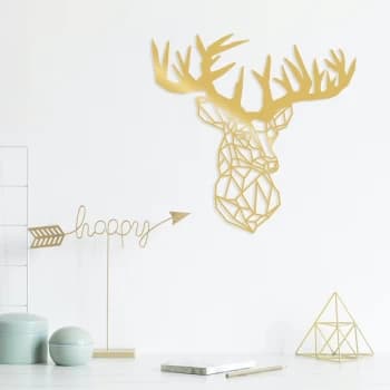 Deer3 - Gold Gold Decorative Metal Wall Accessory