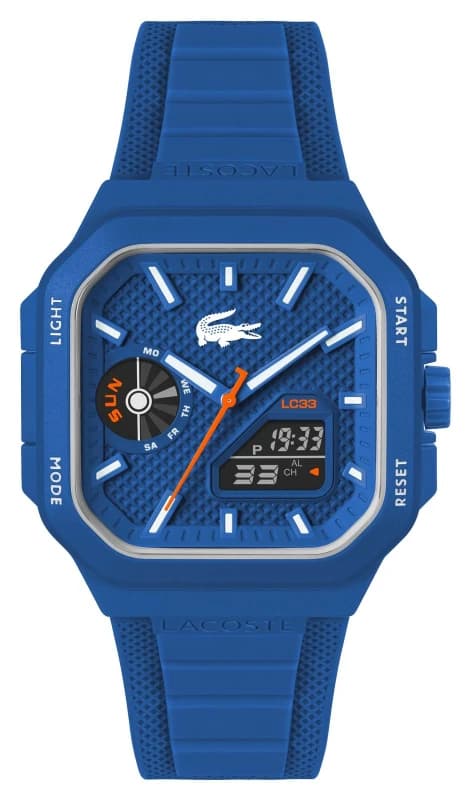Lacoste 2011504 LC33 Square Multi-function (35mm) Blue Dial Watch