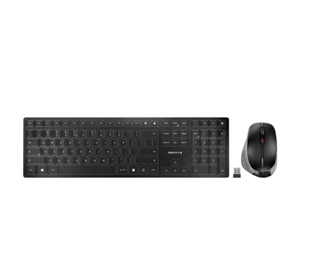 Cherry CHERRY DW 9500 SLIM keyboard Mouse included Universal RF Wireless + Bluetooth QWERTY English Black, Grey JD-9500EU-2