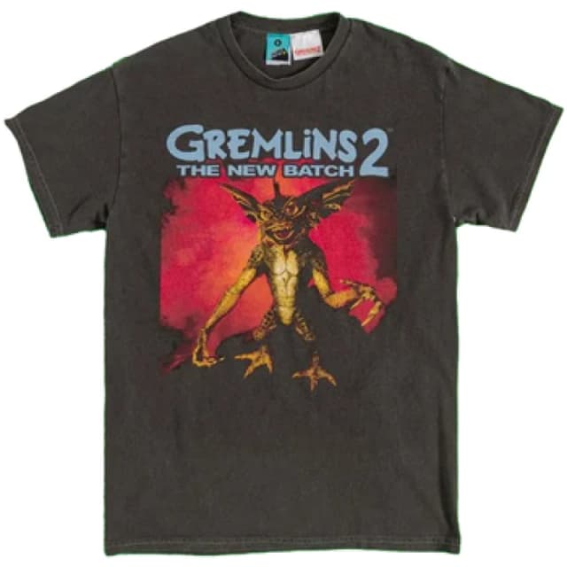 Gremlins Mens Stripe Vintage Washed T-Shirt in Black Size: Medium Black Male M