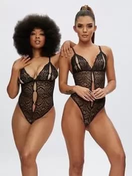 Ann Summers Bodywear Diamond Kiss Body, Black Size M Women