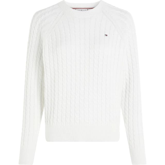 Tommy Hilfiger Cable knit crew neck Sweater - Cream Cream 8
