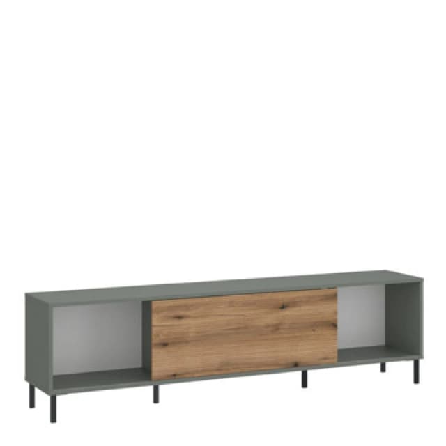 Furniture To Go Darwin TV Cabinet 1 Door 50Cm High In Green/oak