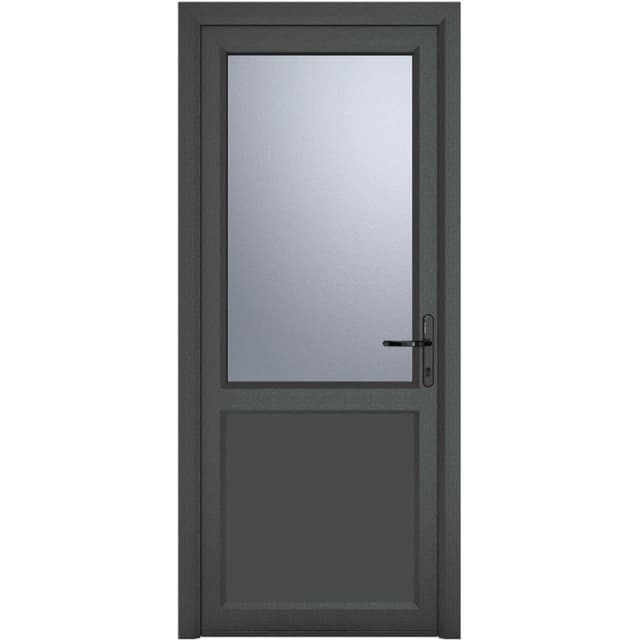 Crystal Triple Glazed Single Door Half Panel Grey/White Lh 840 X 2090Mm Obscure, Grey 2RLHGW84209OPTG