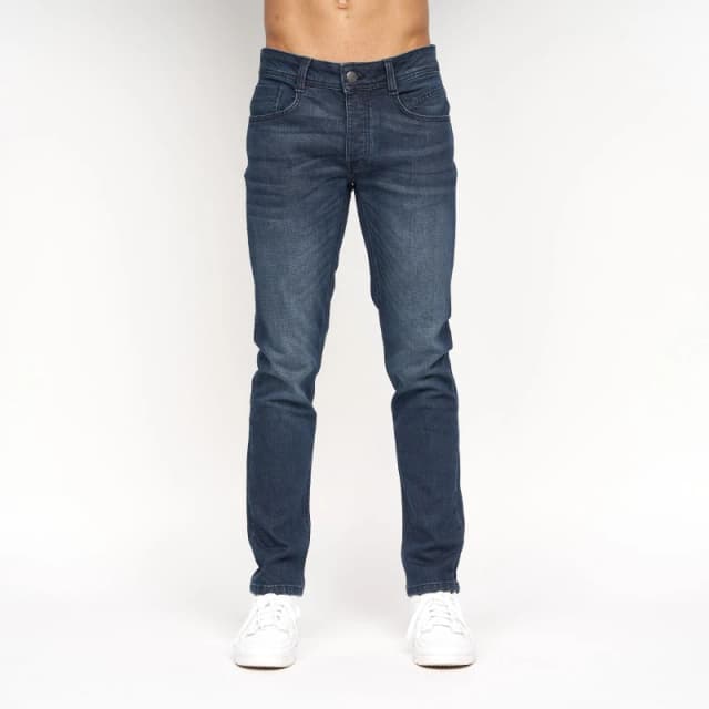 Crosshatch Crosshatch Men Malcolm Slim Fit Jeans in Dark Blue Size: 40S Dark Blue 40S Male 5059294417785