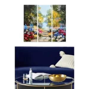 MDF75470429 Multicolor Decorative MDF Painting (3 Pieces)