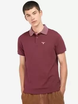 Barbour Bothain Contrast Collar Polo Shirt, Red, Size 2XL, Men
