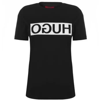 HUGO Demali Reverse Logo T Shirt - Black