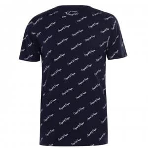 Original Penguin Script T Shirt - 413 Dk Sapphire