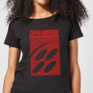 Nintendo Retro Logo Womens T-Shirt - Black