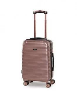 Rock Luggage Chicago Carry-On 8 Wheel Rose Pink Suitcase