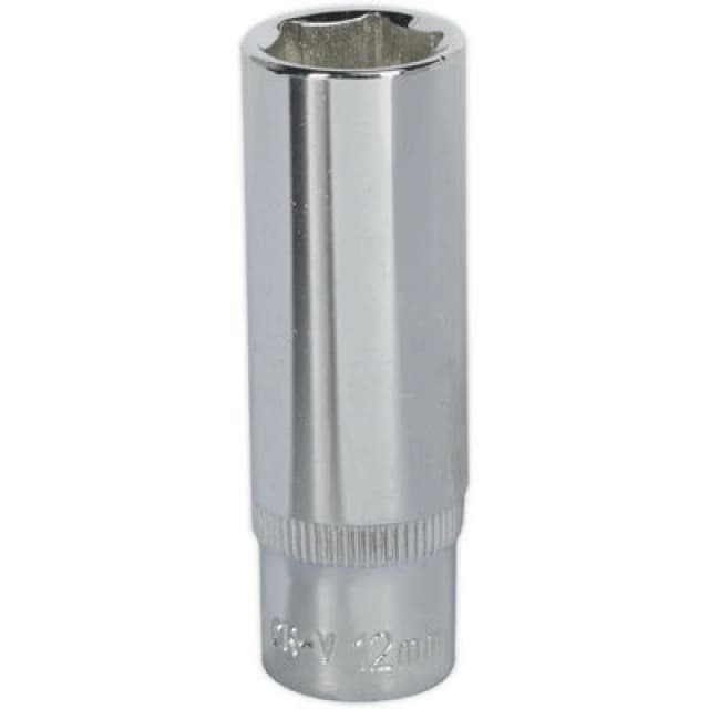 Loops 12mm Forged Steel DEEP Drive Socket - 1/4" Square Drive Polished Chrome Vanadium Metallics