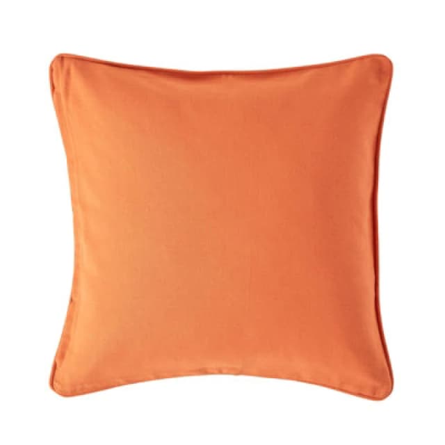 Homescapes Cotton Plain Burnt Orange Cushion Cover, 30 X 30Cm
