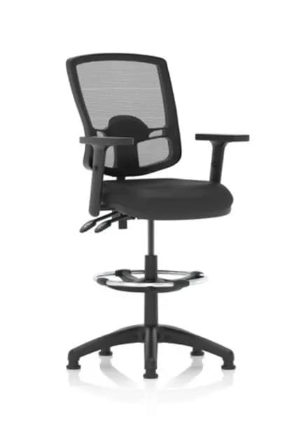 Eclipse Eclipse Plus II Lever Task Operator Chair Deluxe Mesh Back With Black Bonded Leather Seat With Height Adjustable Arms With High Rise Draughtsm