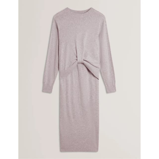 Ted Baker Womens Midi Knitted Jumper Dress Grey-Marl female 8 (XS)